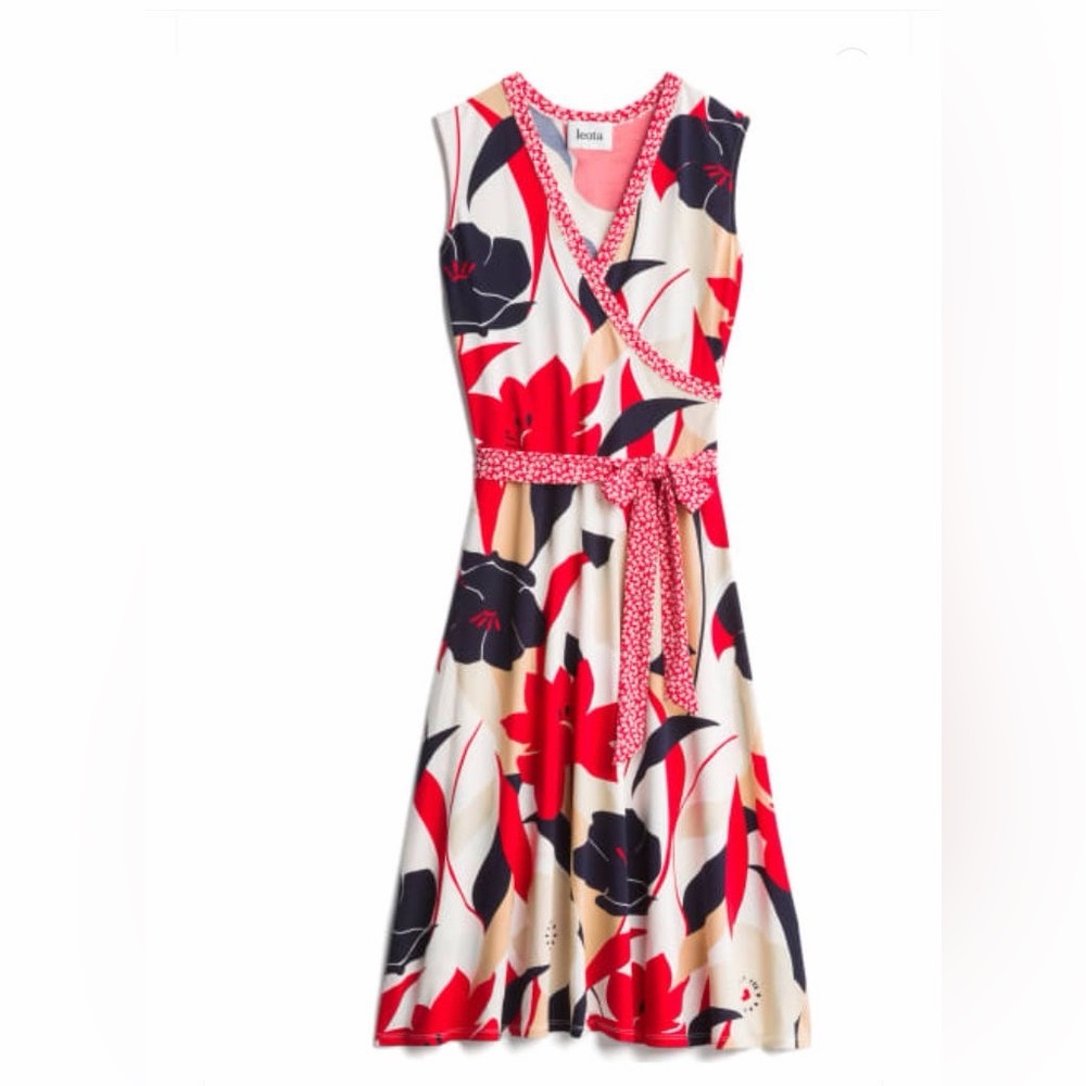 Leota Sleveless Wrap Floral Dress- S